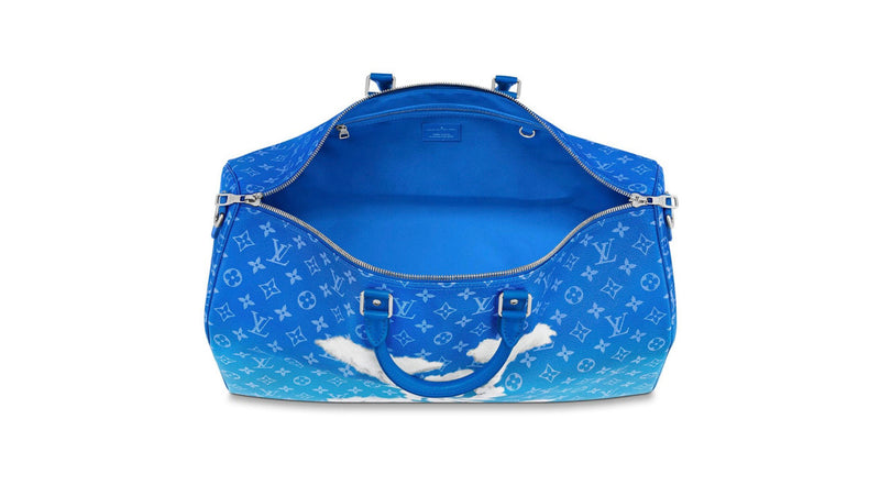 Louis Vuitton ‘Keepall Bandouliere Clouds’ Monogram 50 Blue